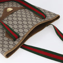 GUCCI GG Plus Supreme Web Sherry Line Tote Bag PVC Beige Red Green Auth 148852-6