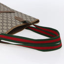 GUCCI GG Plus Supreme Web Sherry Line Tote Bag PVC Beige Red Green Auth 148852-7