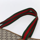 GUCCI GG Plus Supreme Web Sherry Line Tote Bag PVC Beige Red Green Auth 148852-8