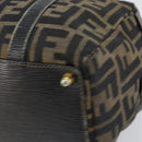 FENDI Zucca Canvas Hand Bag Black Brown Auth 148854-10