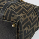 FENDI Zucca Canvas Hand Bag Black Brown Auth 148854-12