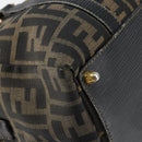 FENDI Zucca Canvas Hand Bag Black Brown Auth 148854-13