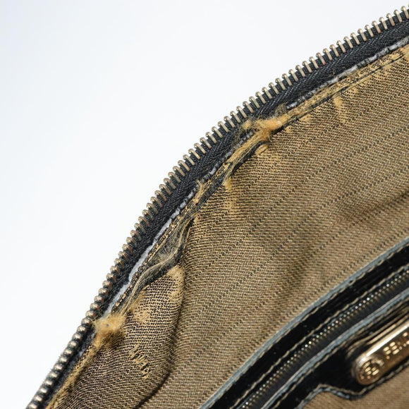 FENDI Zucca Canvas Hand Bag Black Brown Auth 148854