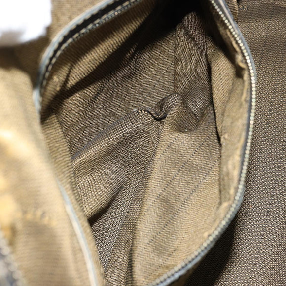 FENDI Zucca Canvas Hand Bag Black Brown Auth 148854