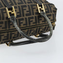 FENDI Zucca Canvas Hand Bag Black Brown Auth 148854-7