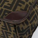 FENDI Zucca Canvas Hand Bag Black Brown Auth 148855-10