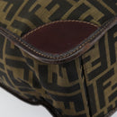 FENDI Zucca Canvas Hand Bag Black Brown Auth 148855-11