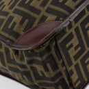 FENDI Zucca Canvas Hand Bag Black Brown Auth 148855-13