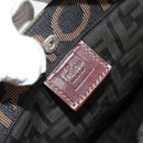 FENDI Zucca Canvas Hand Bag Black Brown Auth 148855-14