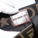 FENDI Zucca Canvas Hand Bag Black Brown Auth 148855-18