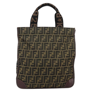 FENDI Zucca Canvas Hand Bag Black Brown Auth 148855 - 0
