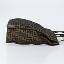 FENDI Zucca Canvas Hand Bag Black Brown Auth 148855-4