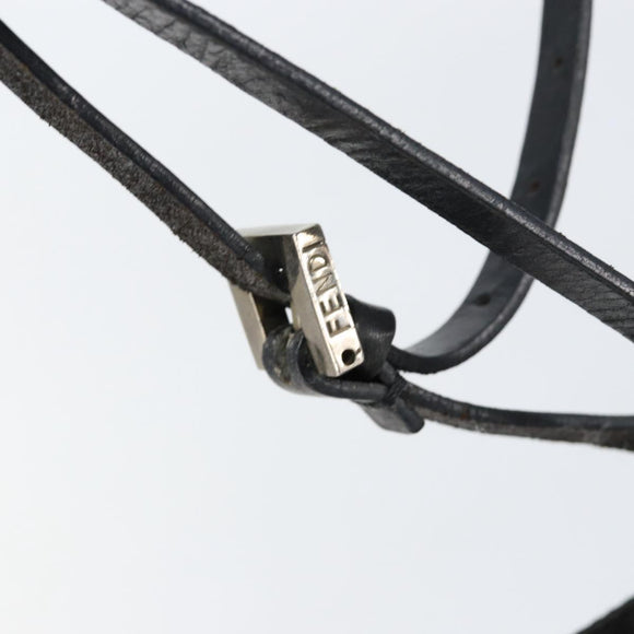 FENDI Zucca Canvas Shoulder Bag Black Auth 148857