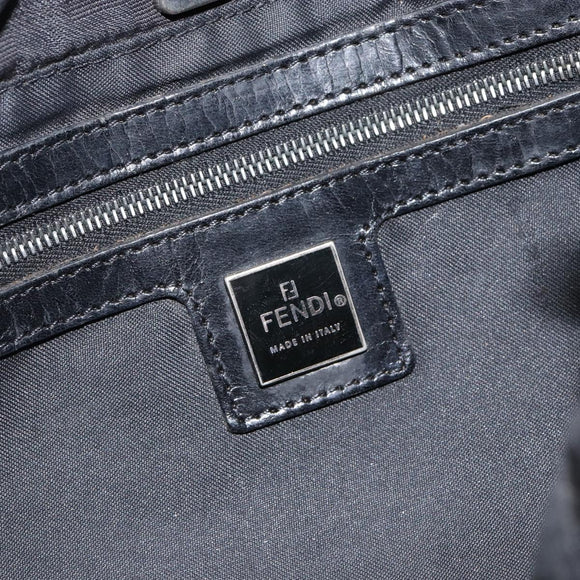 FENDI Zucca Canvas Shoulder Bag Black Auth 148857