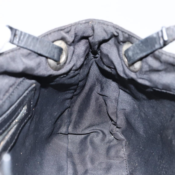 FENDI Zucca Canvas Shoulder Bag Black Auth 148857