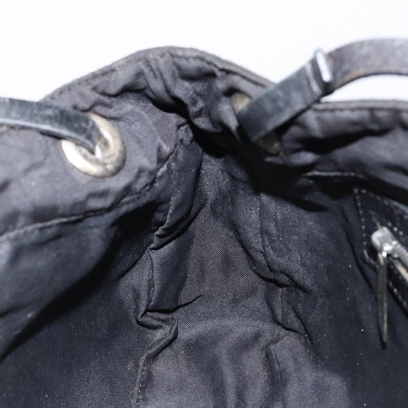 FENDI Zucca Canvas Shoulder Bag Black Auth 148857