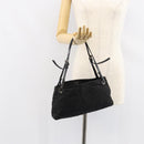 FENDI Zucca Canvas Shoulder Bag Black Auth 148857-23