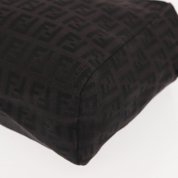 FENDI Zucchino Canvas Hand Bag Black Auth 148858