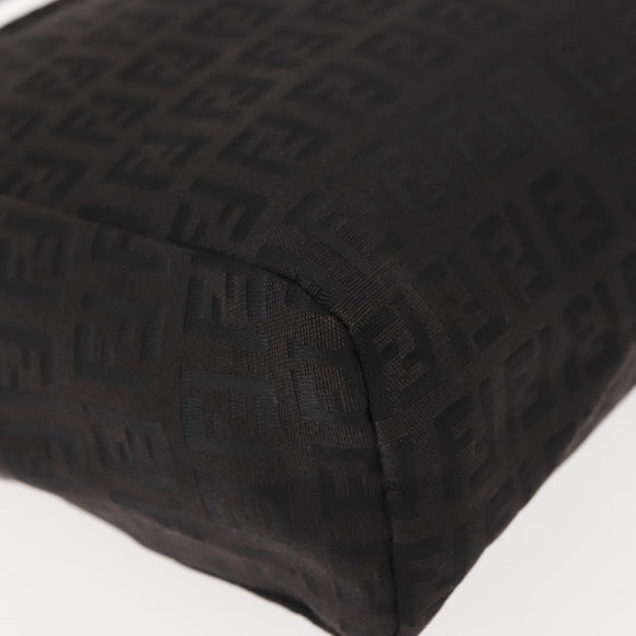 FENDI Zucchino Canvas Hand Bag Black Auth 148858