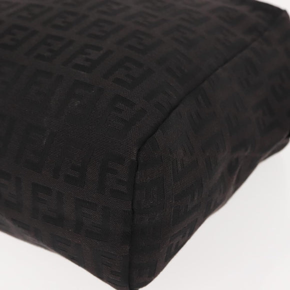 FENDI Zucchino Canvas Hand Bag Black Auth 148858