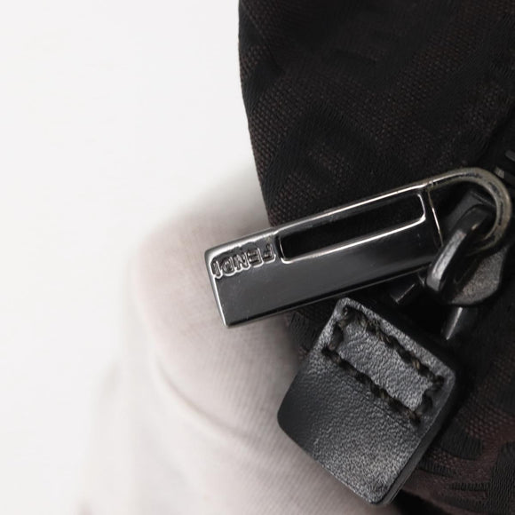 FENDI Zucchino Canvas Hand Bag Black Auth 148858