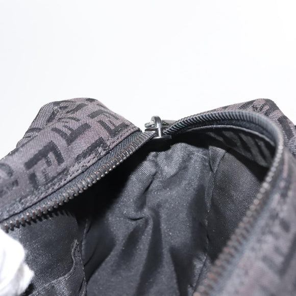 FENDI Zucchino Canvas Hand Bag Black Auth 148858