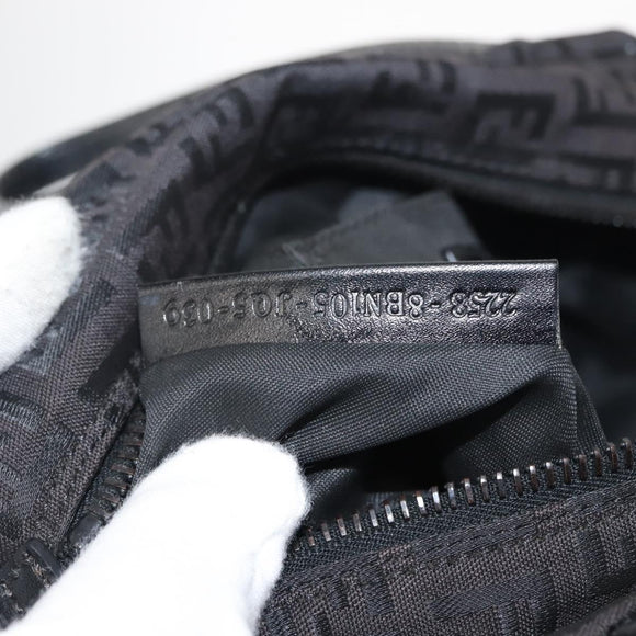 FENDI Zucchino Canvas Hand Bag Black Auth 148858
