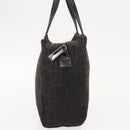 FENDI Zucchino Canvas Hand Bag Black Auth 148858-4