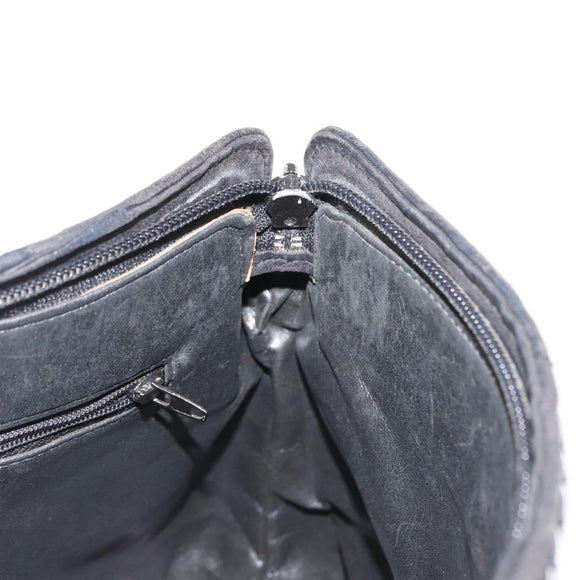 FENDI Shoulder Bag Leather Black Auth 148859