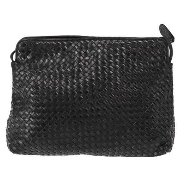 FENDI Shoulder Bag Leather Black Auth 148859