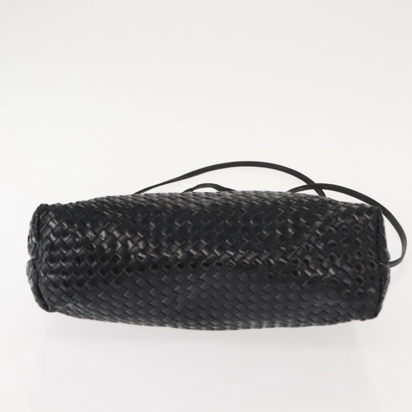 FENDI Shoulder Bag Leather Black Auth 148859