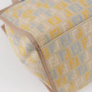 FENDI Zucchino Canvas Tote Bag Multicolor Gold Auth 148860-16