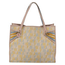 FENDI Zucchino Canvas Tote Bag Multicolor Gold Auth 148860-13