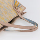 FENDI Zucchino Canvas Tote Bag Multicolor Gold Auth 148860-7