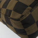 FENDI Pecan Canvas Shoulder Bag Black Brown Auth 148861-16