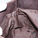 FENDI Pecan Canvas Shoulder Bag Black Brown Auth 148861-18