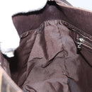 FENDI Pecan Canvas Shoulder Bag Black Brown Auth 148861-19