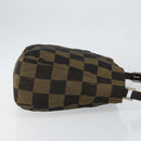 FENDI Pecan Canvas Shoulder Bag Black Brown Auth 148861-3