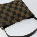 FENDI Pecan Canvas Shoulder Bag Black Brown Auth 148861-6
