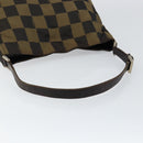 FENDI Pecan Canvas Shoulder Bag Black Brown Auth 148861-7