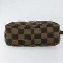 FENDI Pecan Canvas Shoulder Bag Black Brown Auth 148861-5