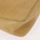 FENDI Shoulder Bag Leather Beige Gold Auth 148863-16