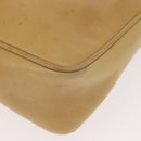 FENDI Shoulder Bag Leather Beige Gold Auth 148863-17