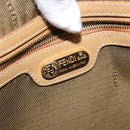 FENDI Shoulder Bag Leather Beige Gold Auth 148863-18