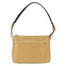 FENDI Shoulder Bag Leather Beige Gold Auth 148863-13