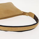 FENDI Shoulder Bag Leather Beige Gold Auth 148863-7