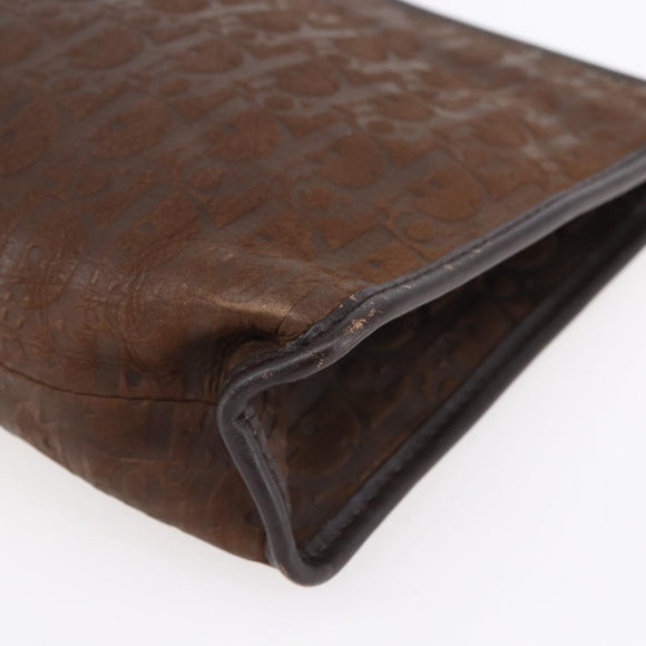 Christian Dior Trotter Canvas Clutch Bag Brown Auth 148875