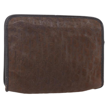 Christian Dior Trotter Canvas Clutch Bag Brown Auth 148875