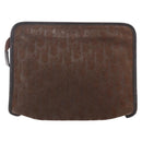 Christian Dior Trotter Canvas Clutch Bag Brown Auth 148875-2