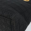 Christian Dior Canage Hand Bag Nylon Black Gold Auth 148879-10